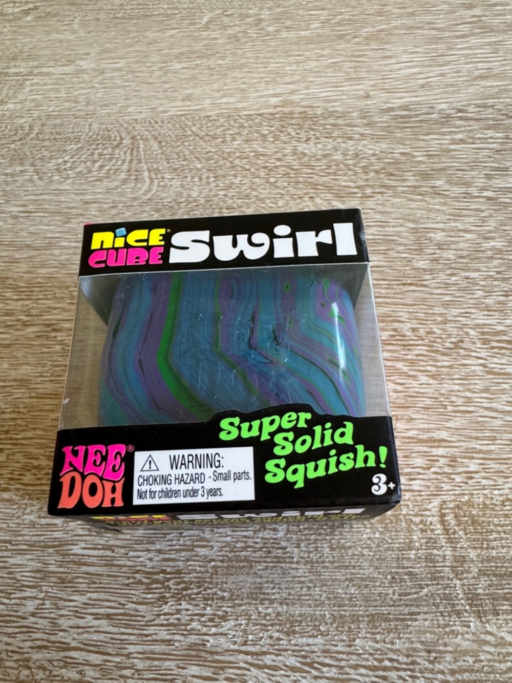 NeeDoh Nice Cube Swirl Super Solid Squish - Blue, Green and Purple